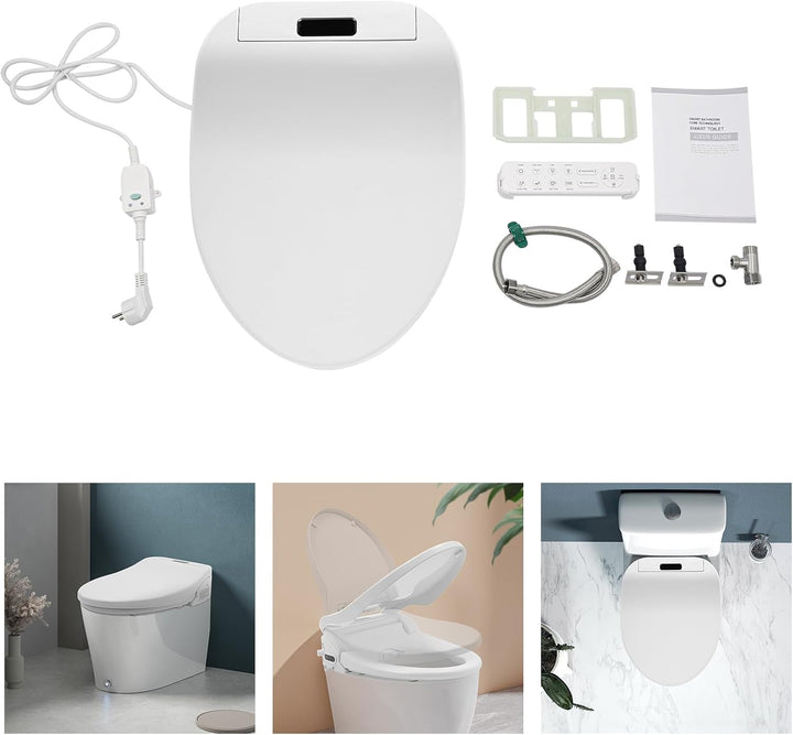 Smart Toilettensitz mit Temperaturanzeige,Elektronisches Toilettendeckel mit seitlichem Bedienelemen
