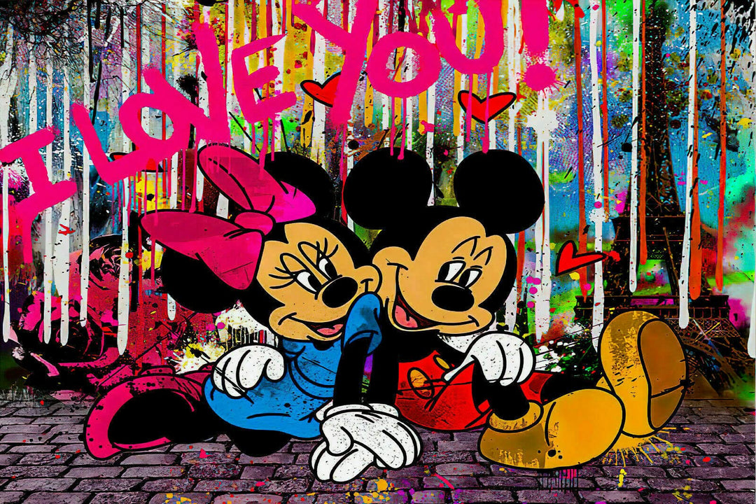 Magic Canvas Art Micky Maus Pop Art Kunst Leinwandbild 1- teilig Hochwertiger Kunstdruck Wandbilder