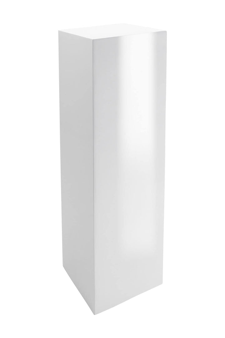 VIVANNO Podest Dekosäule Blumenständer Fiberglas Weiss Hochglanz 30x30x100 cm für Pflanzen und Deko