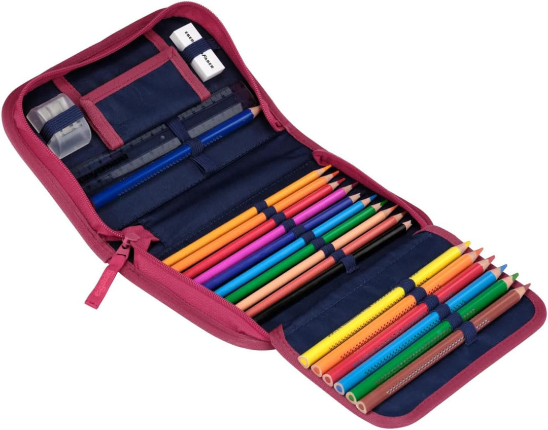 ergobag Federmäppchen Set 22-teilig, Lyra Buntstifte, Stundenplan-Fach, Kleingeld Fach, Lineal Mondz