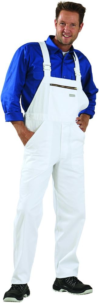 Planam Grösse 62 Herren BW 290 Latzhose reinweiss Modell 0125, 62