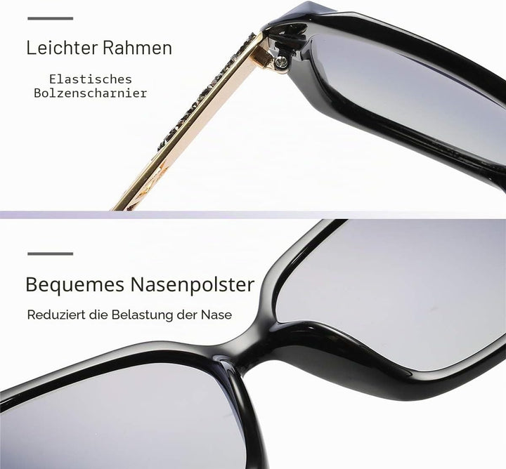 LumiSyne Sonnenbrille Damen Verspiegelt Verlaufsglas Polarisierte UV Schutz,Gross Polycarbonat Gläse