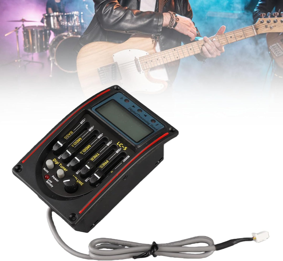 LCD 5-Band-Akustikgitarren-Vorverstärker-EQ LC-5 Equalizer-Tuner Piezo-Pickup-Equalizer-Pickup-Tuner