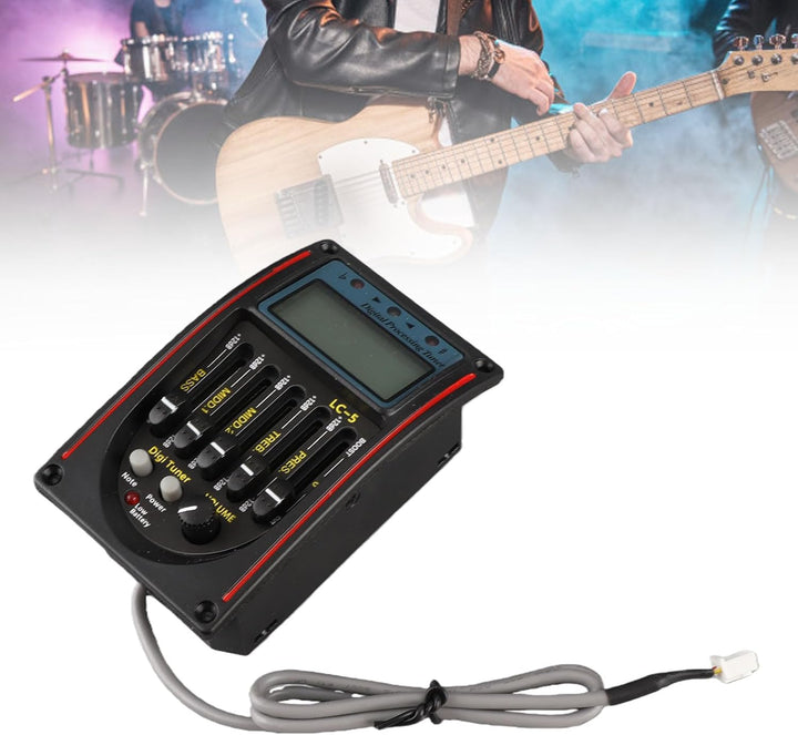 LCD 5-Band-Akustikgitarren-Vorverstärker-EQ LC-5 Equalizer-Tuner Piezo-Pickup-Equalizer-Pickup-Tuner