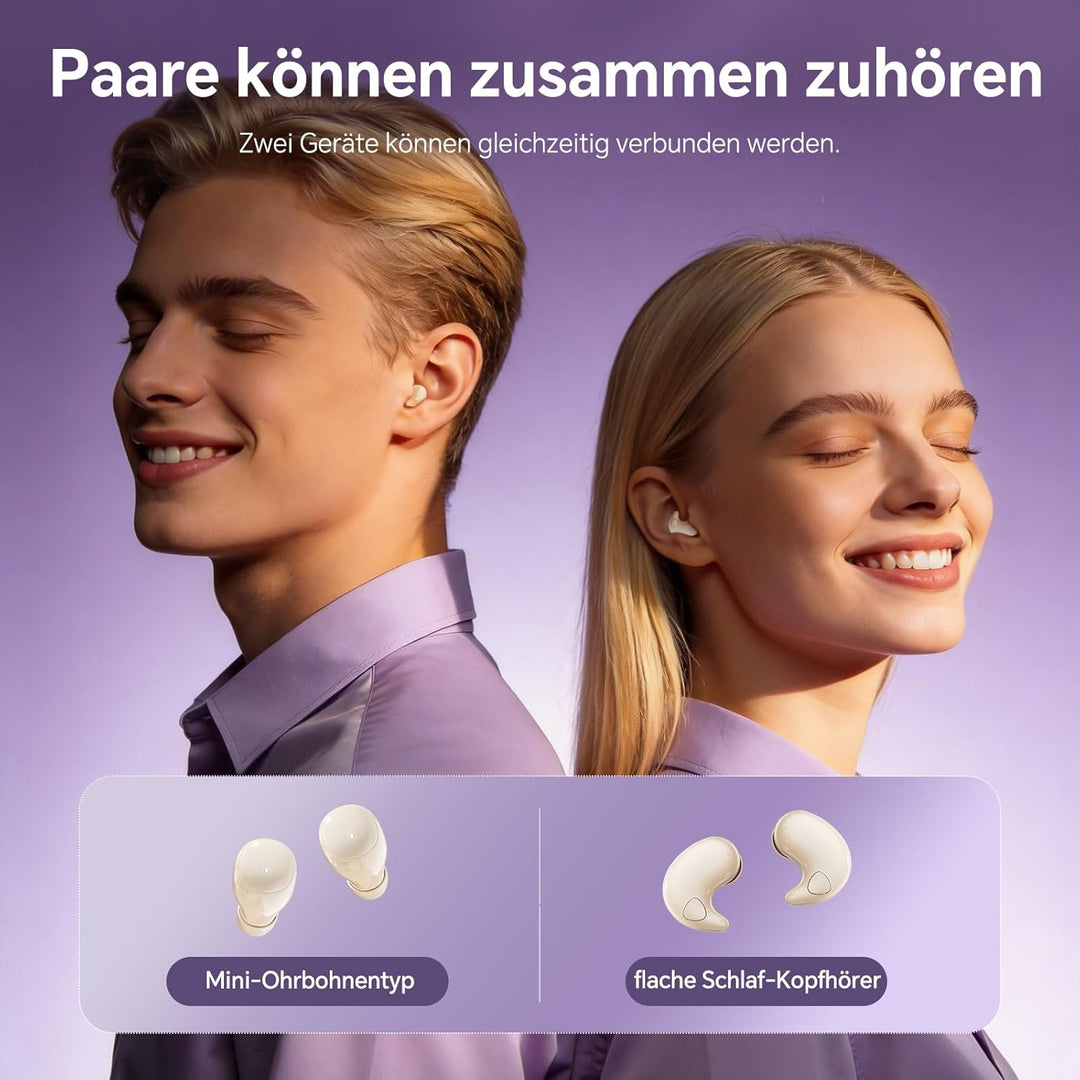 2 Paar Mini Unsichtbare Kopfhörer Kabellos Bluetooth für Kleine Ohren Schlafkopfhörer Seitenschläfer