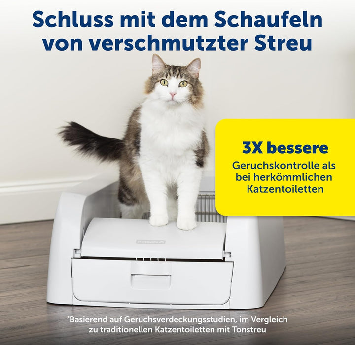 PetSafe ScoopFree Selbstreinigende Katzentoilette für Klumpstreu – hervorragende Geruchskontrolle –