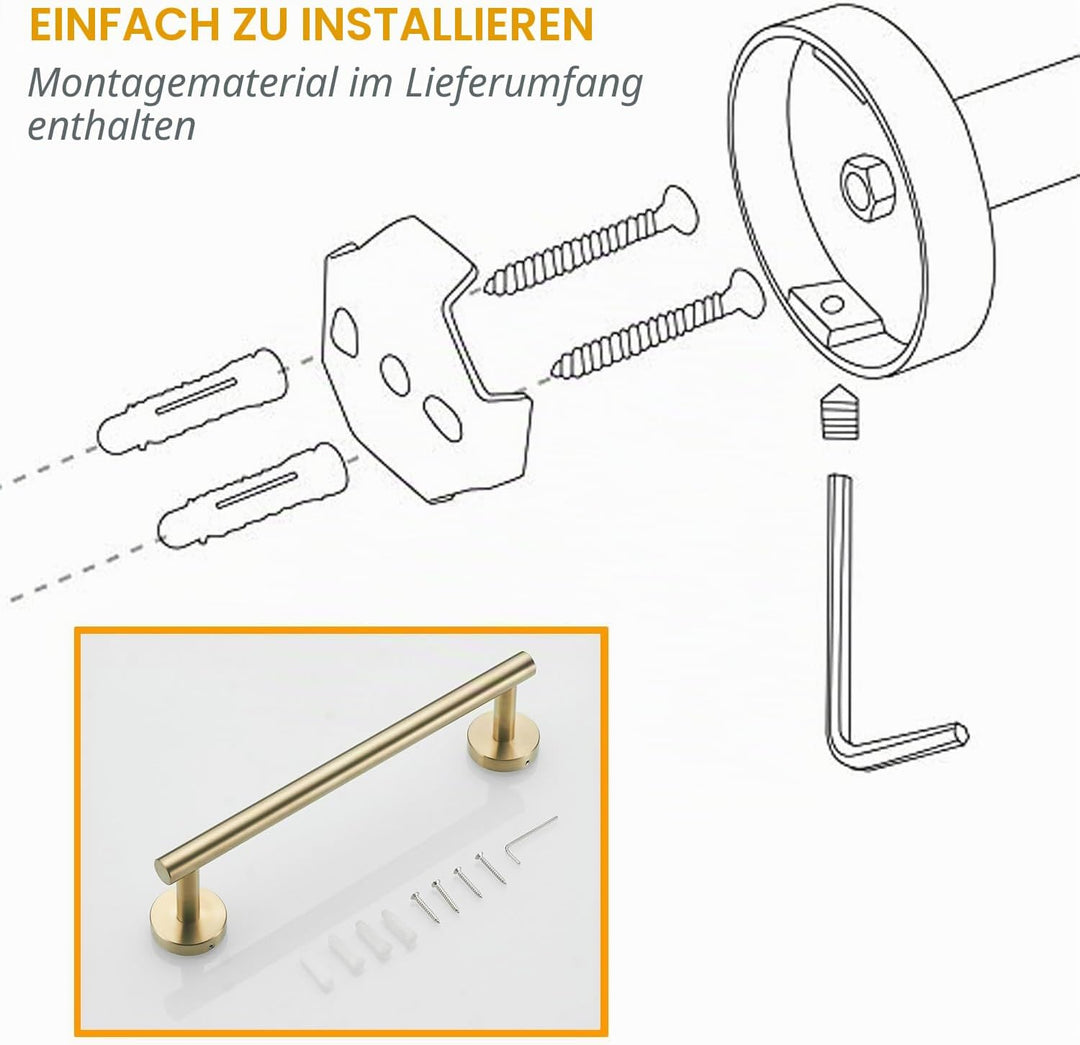 Beelee 12 Zoll Handtuchhalter für Badezimmer Küche Handtuchhalter Geschirrtuchhalter SUS304 Edelstah