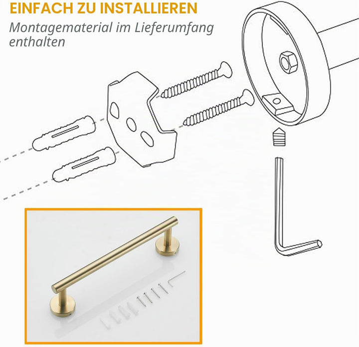 Beelee 12 Zoll Handtuchhalter für Badezimmer Küche Handtuchhalter Geschirrtuchhalter SUS304 Edelstah