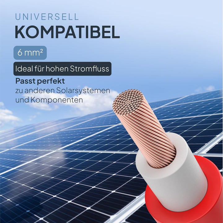 SEPO-Leitungen Solarkabel 6 mm² 50m TÜV Süd geprüfte Solarleitung in Schwarz oder Rot - Solarkabel -