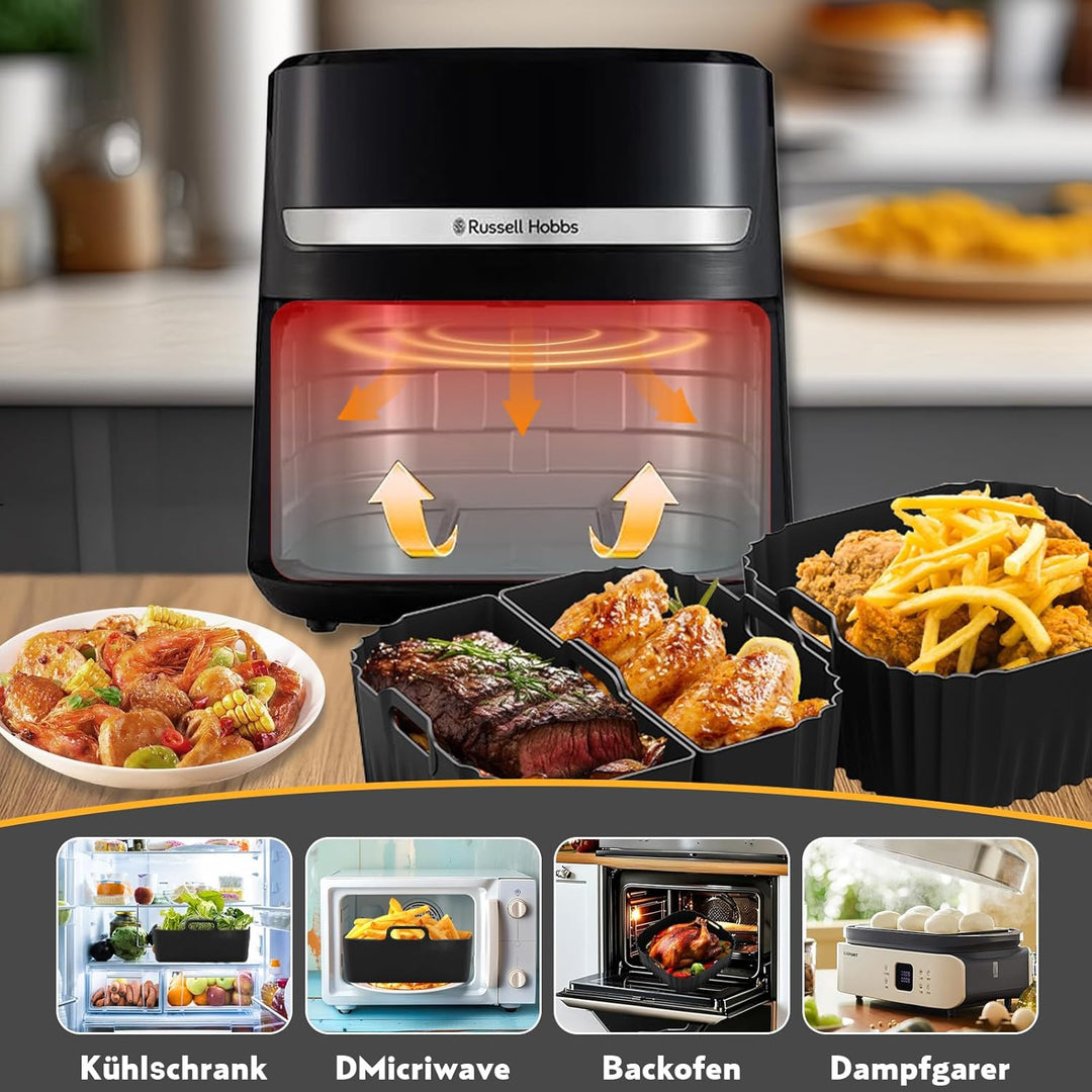 Airfryer Silikonform Heissluftfritteuse, Airfryer Zubehör für Russell Hobbs Heissluftfritteuse XXL 8