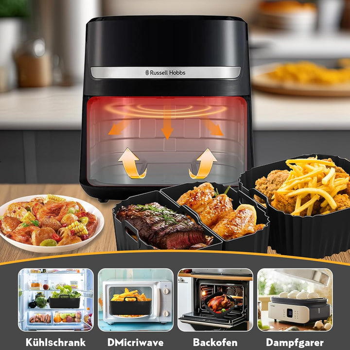 Airfryer Silikonform Heissluftfritteuse, Airfryer Zubehör für Russell Hobbs Heissluftfritteuse XXL 8