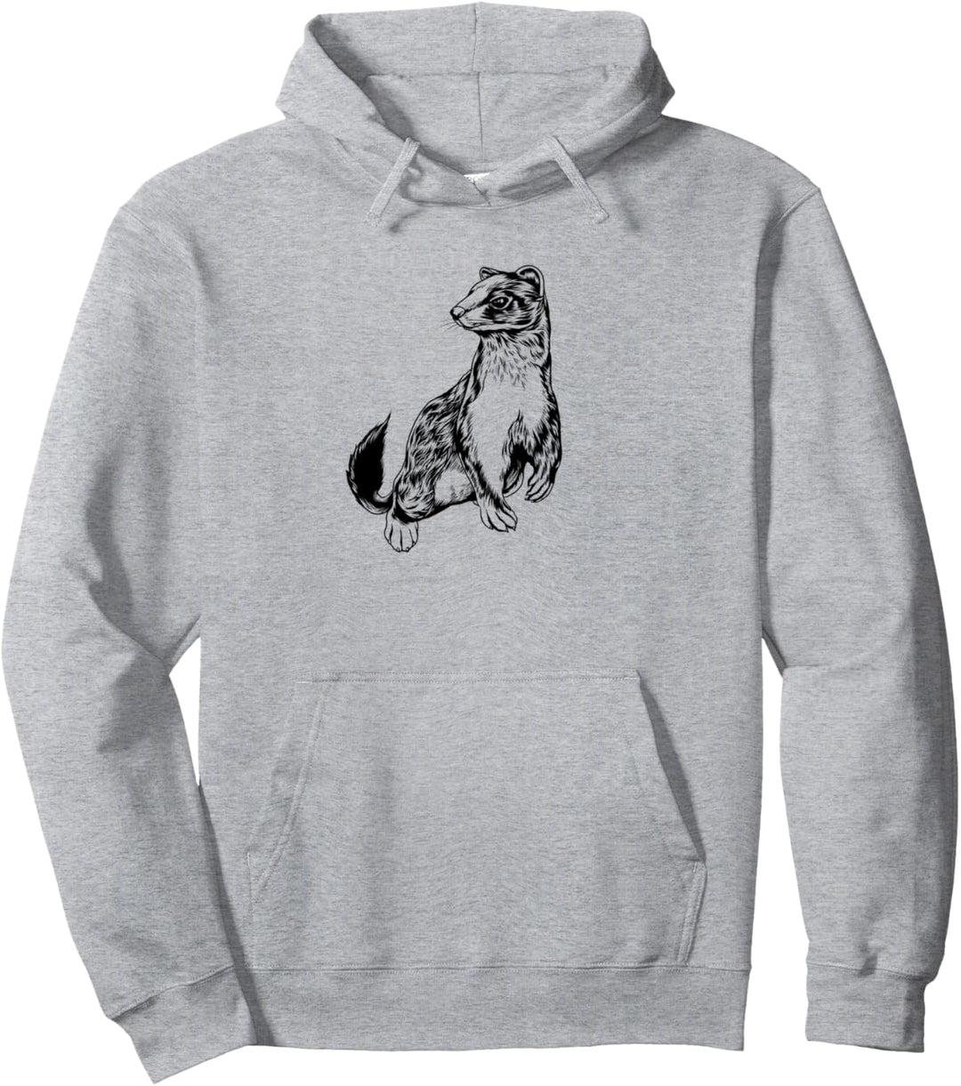 Zeichnung eines Wiesel Pullover Hoodie