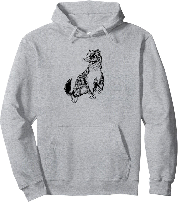 Zeichnung eines Wiesel Pullover Hoodie