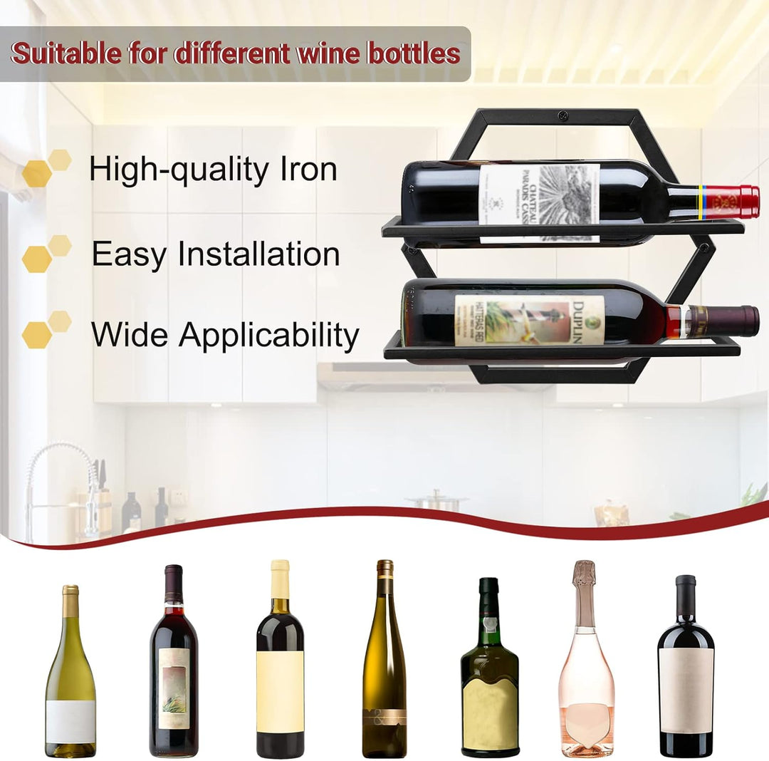 Giyiprpi Metall Wandmontierter Weinhalter Stemware Glass Rack, 2Pcs Hängendes Glas Weinregal Wandbeh