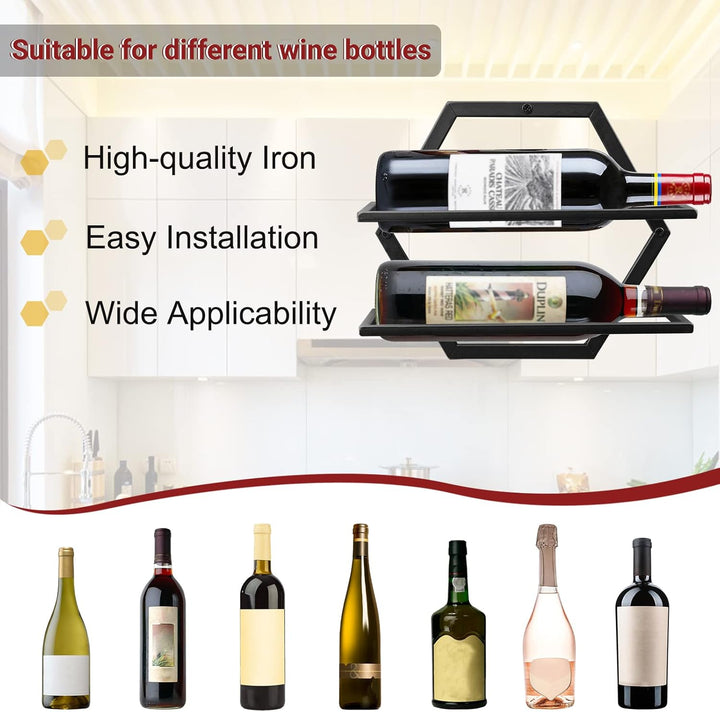 Giyiprpi Metall Wandmontierter Weinhalter Stemware Glass Rack, 2Pcs Hängendes Glas Weinregal Wandbeh