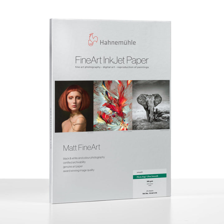 Hahnemühle 10641615 Digital FineArt Photo Rag Ultra Smooth, 305 g/m², DIN A4, 210 x 297 mm, weiss