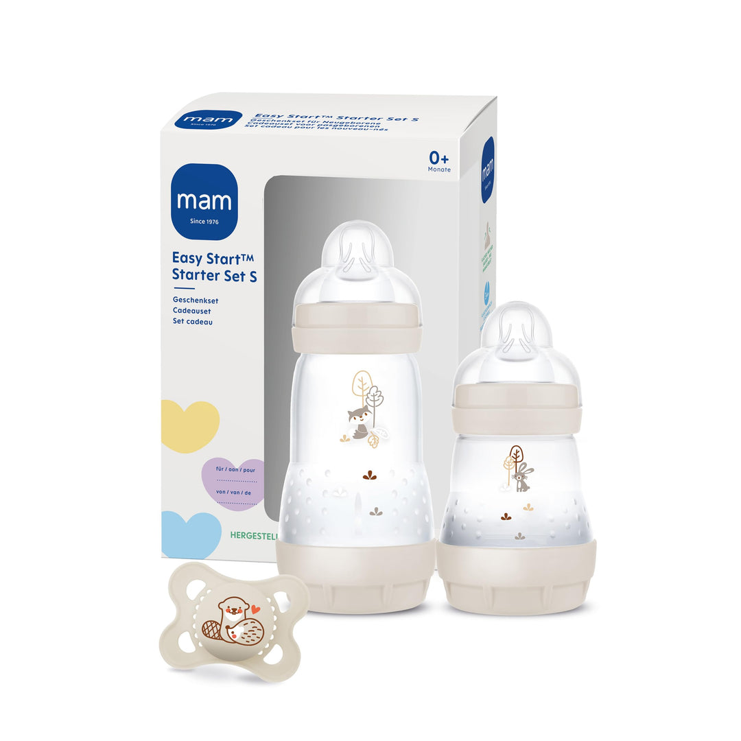 MAM Easy Start Anti-Colic Starter Set S, Baby Erstausstattung mit 2 Anti-Colic Flaschen (160 ml & 26