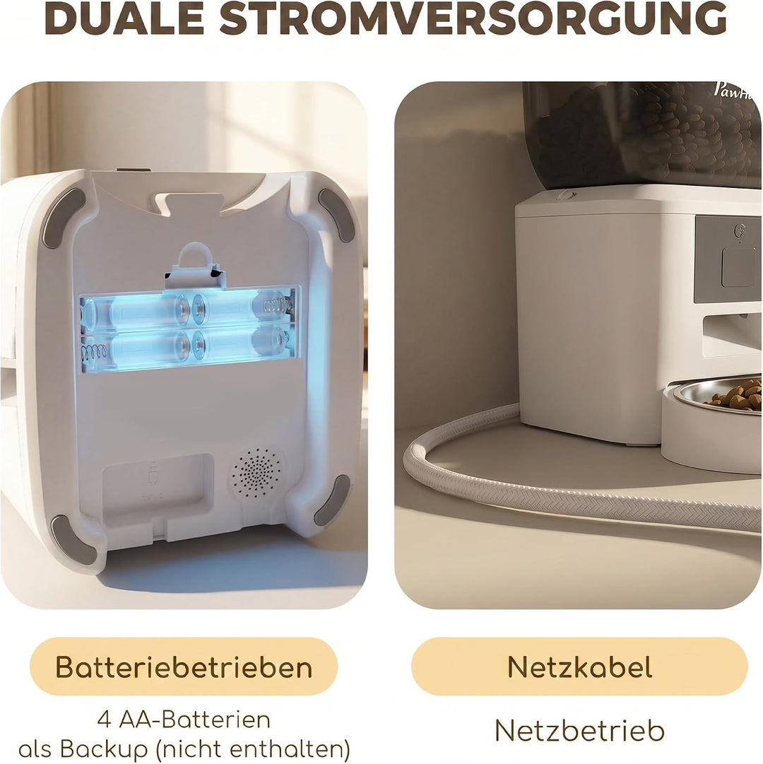 PawHut Futterautomat Katze 4L App-Steuerung 1–10 Mahlzeiten pro Tag