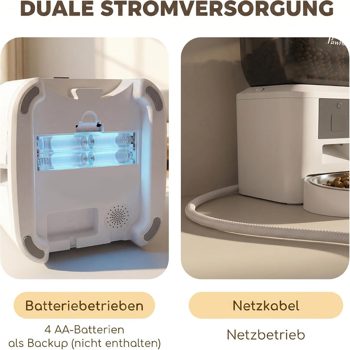 PawHut Futterautomat Katze 4L App-Steuerung 1–10 Mahlzeiten pro Tag