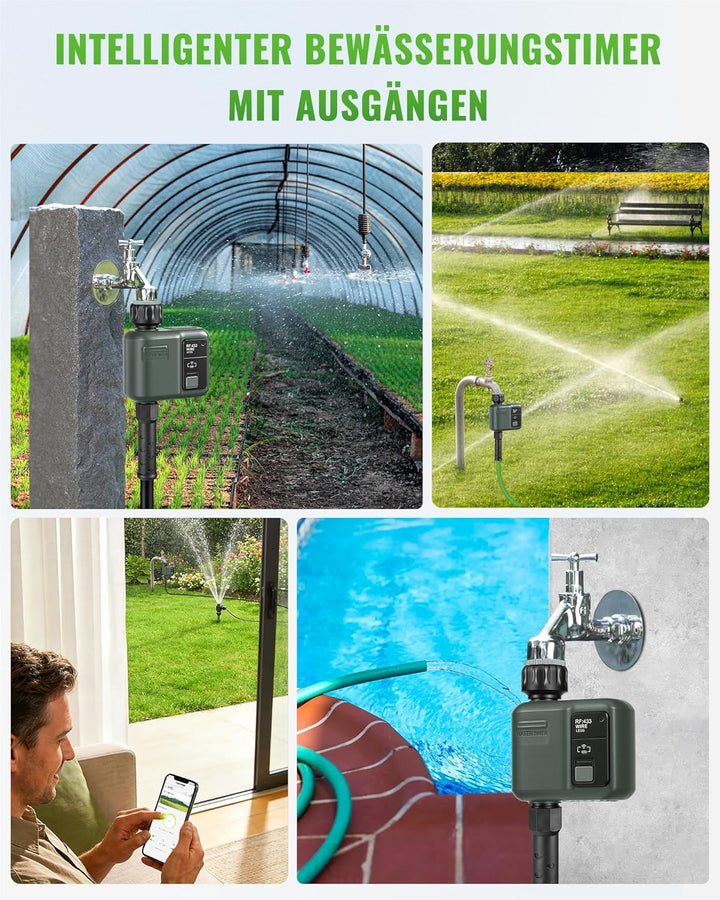 Bewässerungscomputer WLAN, Smart Zeitschaltuhr Gartenbewässerung, Bewässerungsautomat, Bewässerung Z