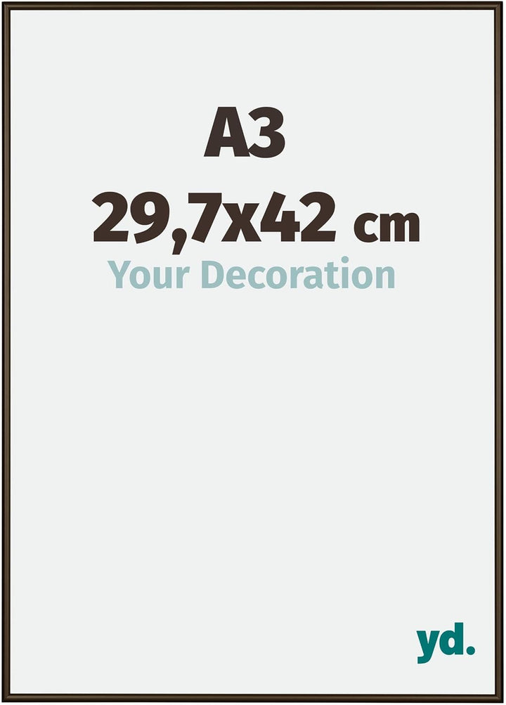 yd. Your Decoration - Bilderrahmen DIN A3 29,7x42 cm - Bilderrahmen aus Aluminium mit Acrylglas - An