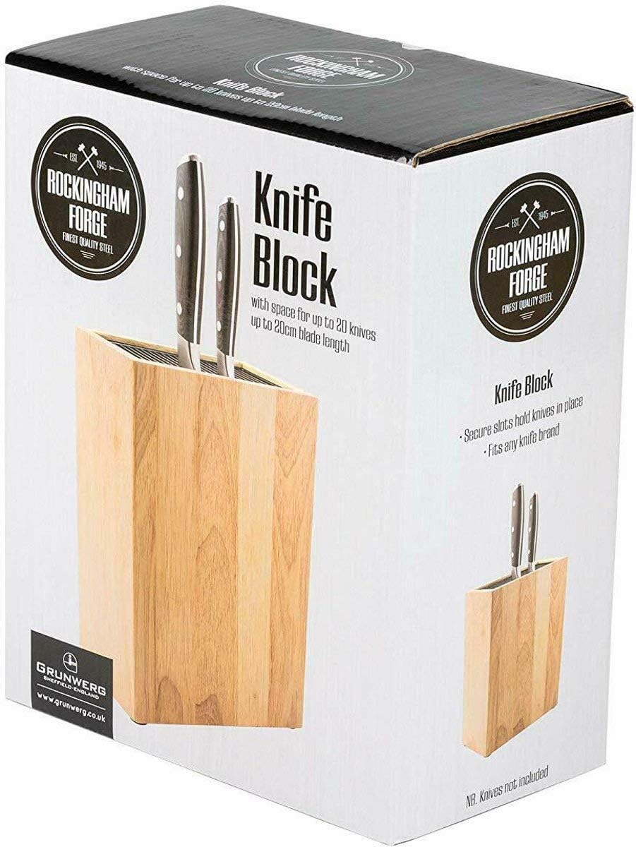 Rockingham Forge Leeres Messerblock, Kautschukholz, 18.5 x 10.5 x 22.5 cm, aufrecht, Leeres Messerbl