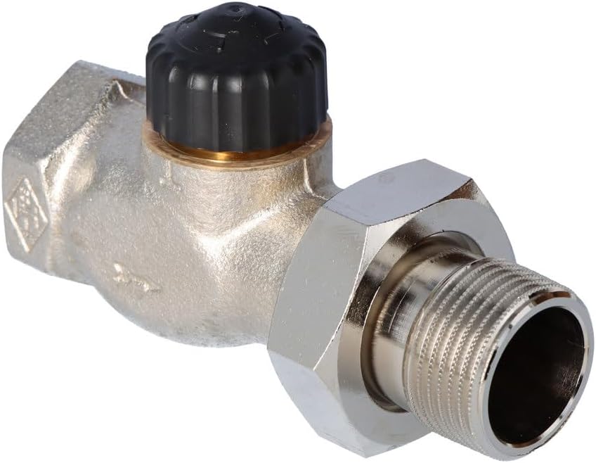 TA Heimeier Thermostat-Ventilunterteil Standard Durchgangsform, Rotguss vernickelt 1 Zoll, 2202-04.0