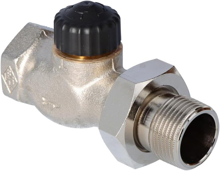 TA Heimeier Thermostat-Ventilunterteil Standard Durchgangsform, Rotguss vernickelt 1 Zoll, 2202-04.0