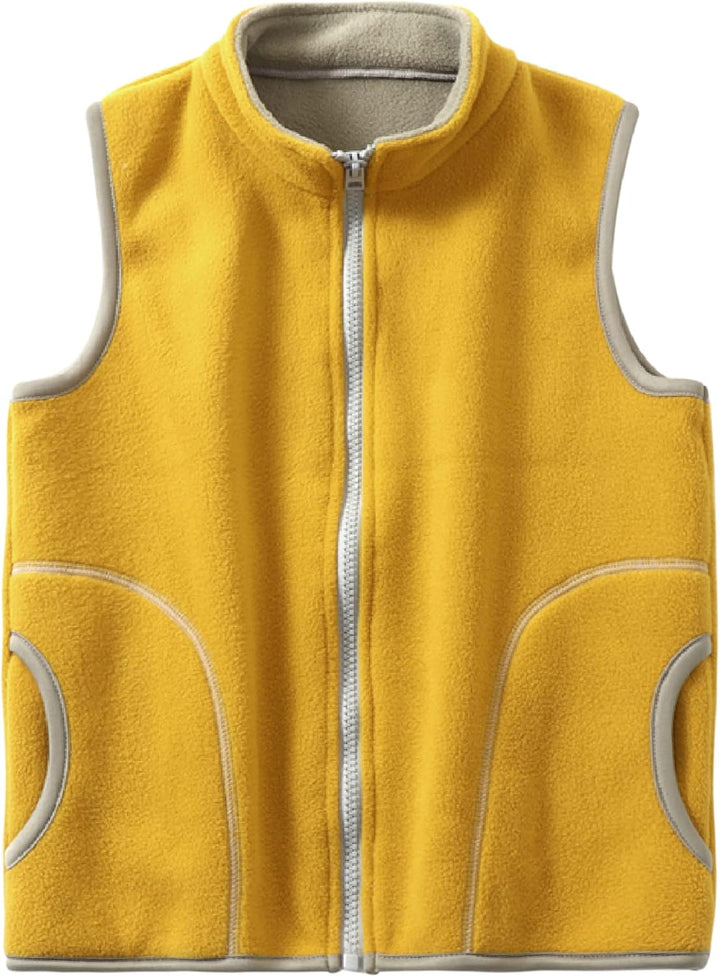 ANIMQUE Kinder Jungen Mädchen Fleeceweste Stehkragen Reissverschluss Doppellagiges Polar Fleece West