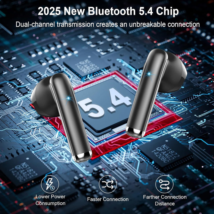 Drsaec Bluetooth 5.4 Kopfhörer, 2025 Neu In Ear Kopfhörer Kabellos Bluetooth 6D Tiefer Bass Kabellos