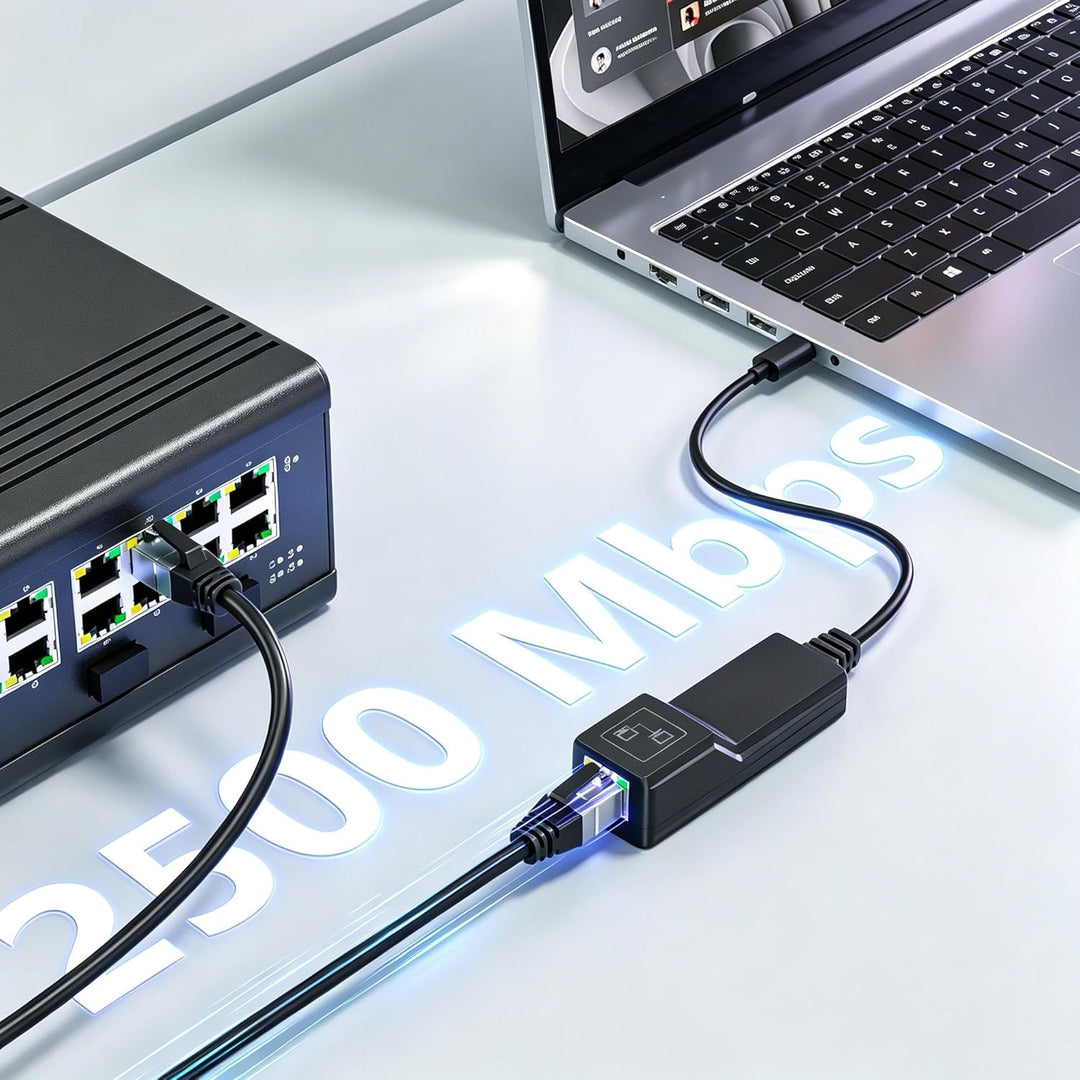 DriverGenius USB-C auf 2.5G Netwerkadapter, USB Gigabit Ethernet Adapter mit 2500Mbps für Win11 & Ma