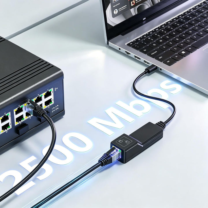 DriverGenius USB-C auf 2.5G Netwerkadapter, USB Gigabit Ethernet Adapter mit 2500Mbps für Win11 & Ma