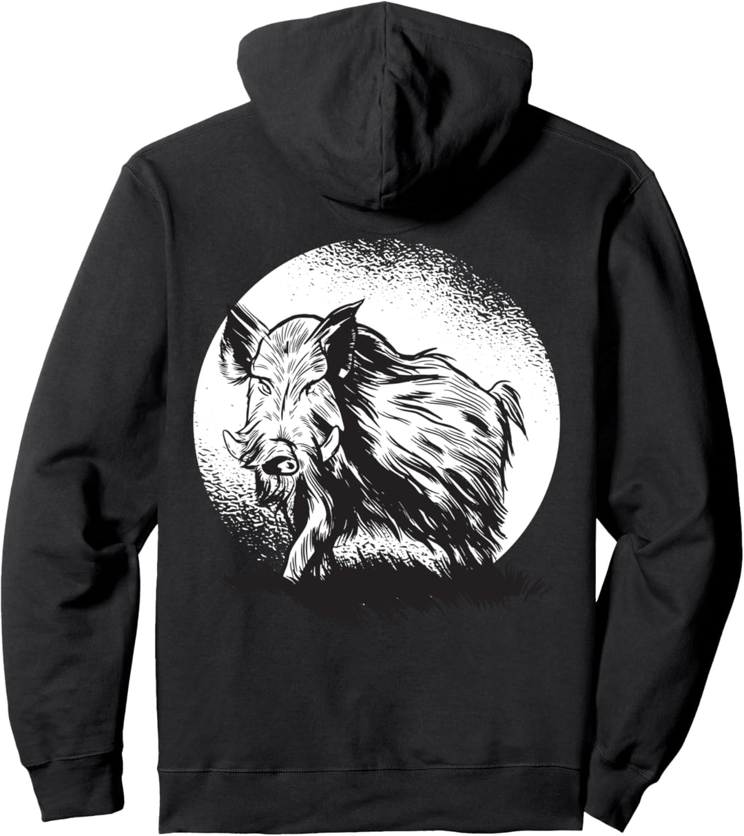 Nachtschicht bei Schweinesonne Wildschwein Jagd Jäger Pullover Hoodie