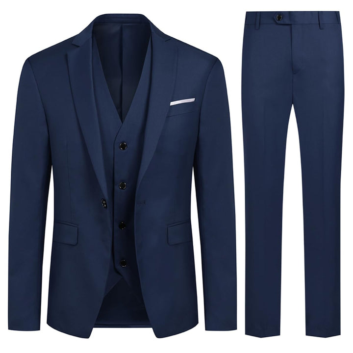 Allthemen Anzug Herren Slim Fit 3 Teilig Anzüge Modern Herrenanzug 3-Teilig Sakko Hose Weste für Bus