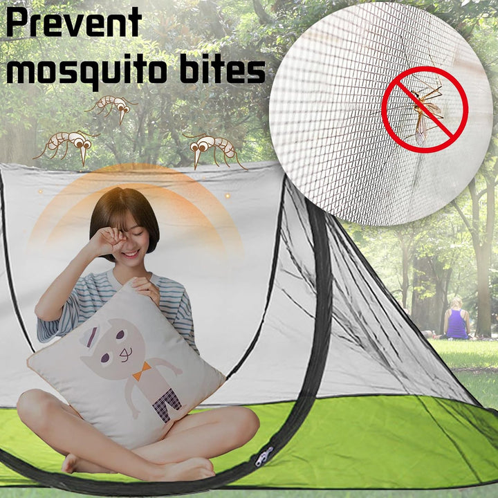 Moskitonetz Reise Faltbares Pop-Up – Mosquito Netz Bett 200x72x70cm Ultralight 360° Schutz, 210D Oxf