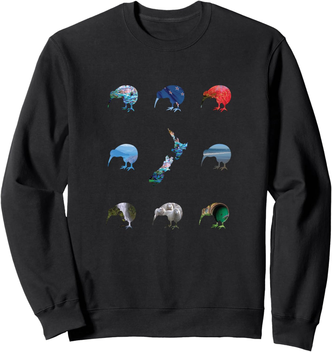 NEW ZEALAND KIWI UND KARTE Sweatshirt