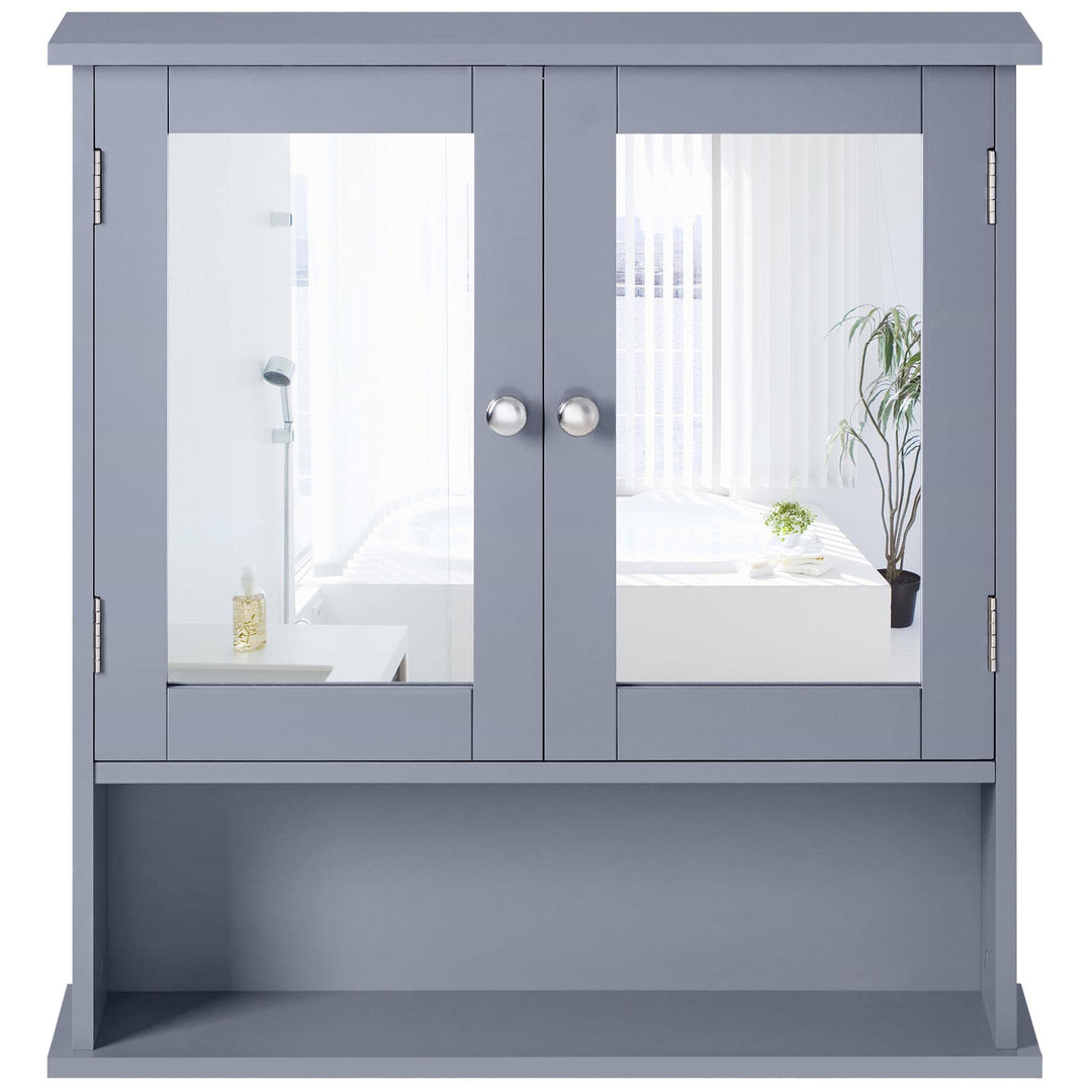 Yaheetech Spiegelschrank, Badschrank, Hängeschrank mit Spiegeltür, Badezimmerspiegel Wandschrank mit
