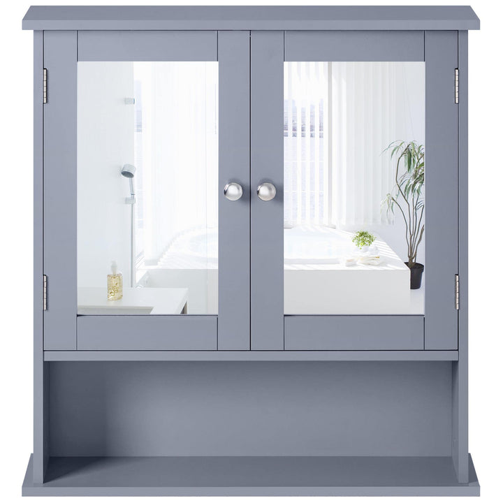 Yaheetech Spiegelschrank, Badschrank, Hängeschrank mit Spiegeltür, Badezimmerspiegel Wandschrank mit