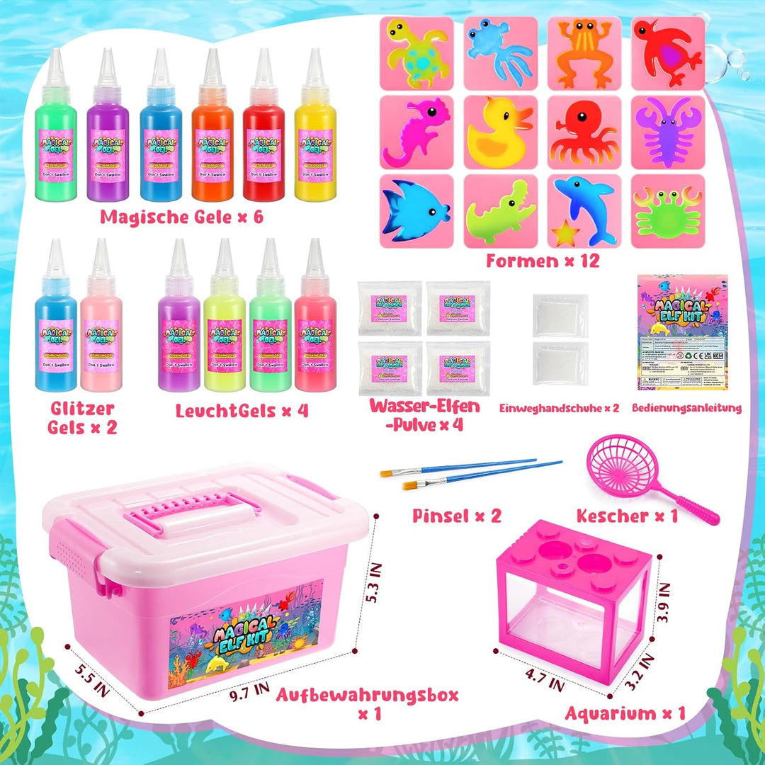 Magic Aqua Gelz Set, Bastelset Kinder ab 5 6 7 8 9 Jahre Wasser Elf Kit Kreativ Spielzeug ab 5-10 Ja