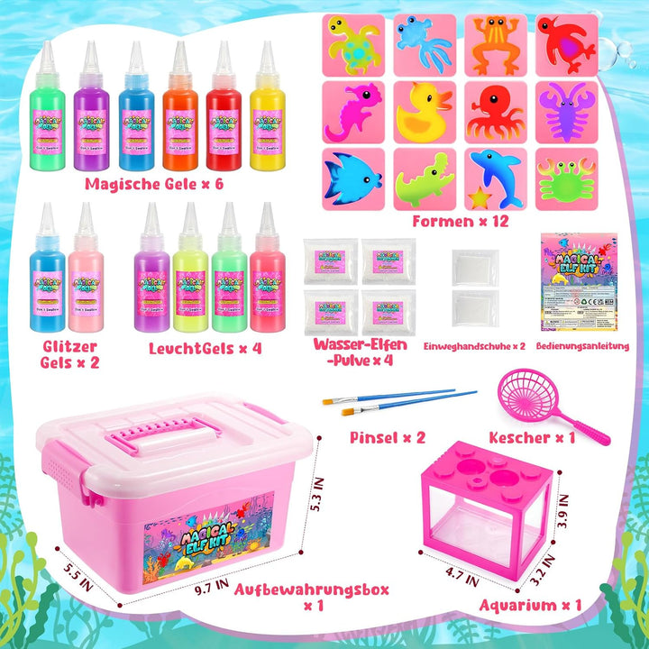 Magic Aqua Gelz Set, Bastelset Kinder ab 5 6 7 8 9 Jahre Wasser Elf Kit Kreativ Spielzeug ab 5-10 Ja