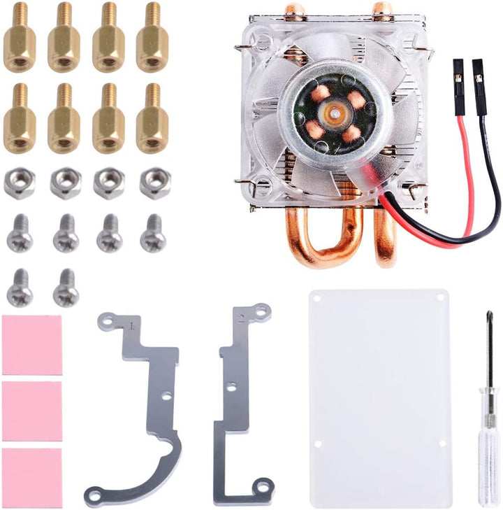 GeeekPi Raspberry Pi Low-Profile CPU Kühler, Raspberry Pi Horizontal Ice Tower Cooler, RGB PWM Cooli