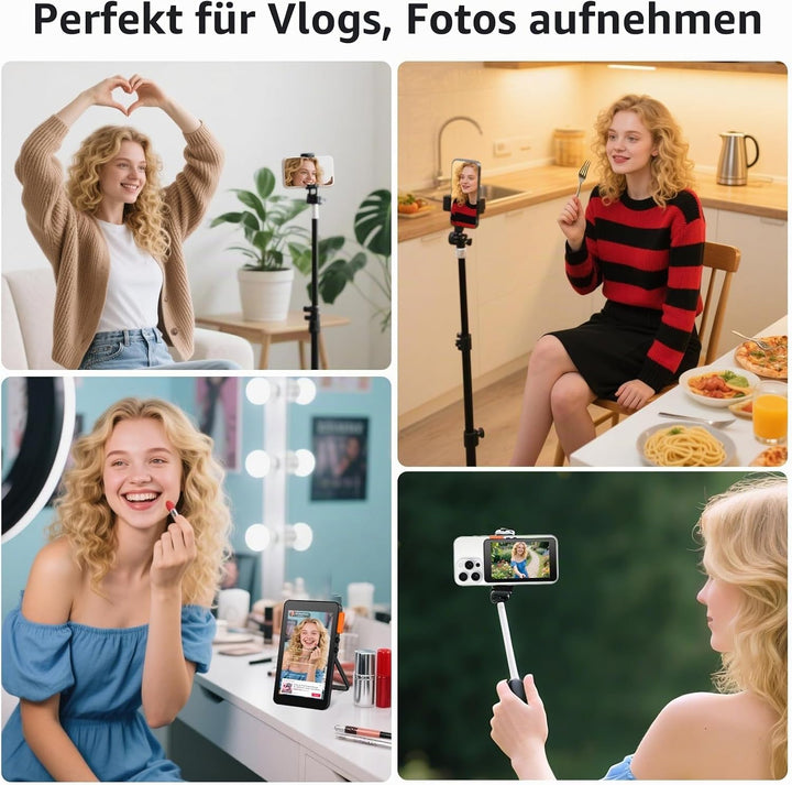Koolertron 4 Zoll Handy Selfie Monitor mit Lautsprechern und Ständer, Magnet Rückkamera Selfie Monit