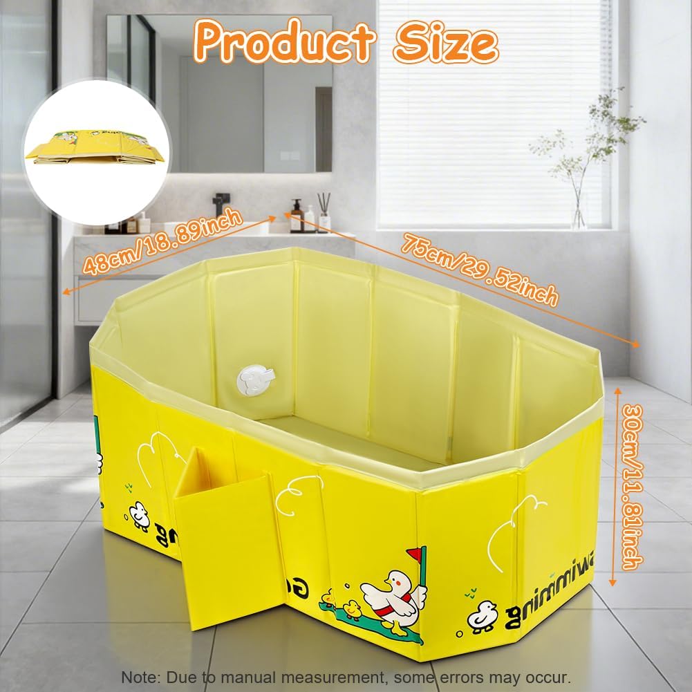 Faltbare Badewanne Kinder Tragbare Säuglings Badewanne Baby mit Ablassschraube Integrierte Tragbare
