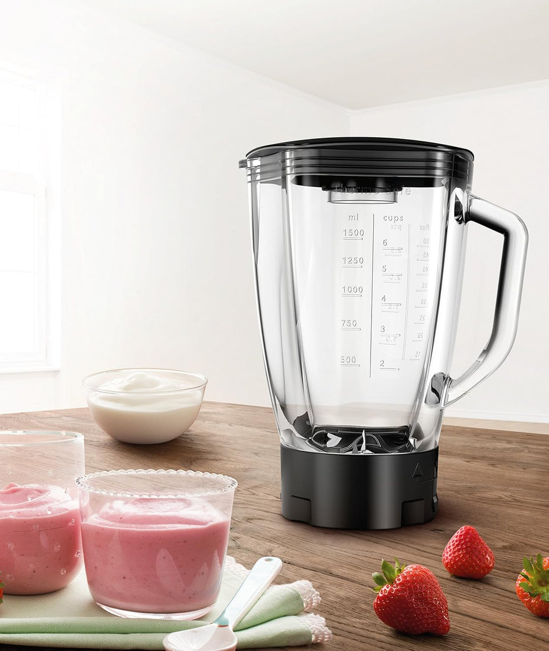 Bosch Mixer-Aufsatz MUZ9MX1, ThermoSafe-Glas, 2,3 L, perfekt für Crushed-Ice und Cocktails, spülmasc