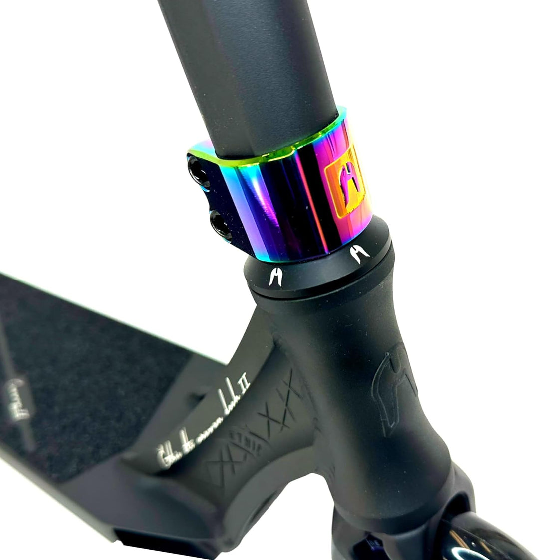 Ethic Erawan Stunt-Scooter komplett H=85cm + Fantic26 Sticker Schwarz / Rainbow Neochrome, Schwarz /