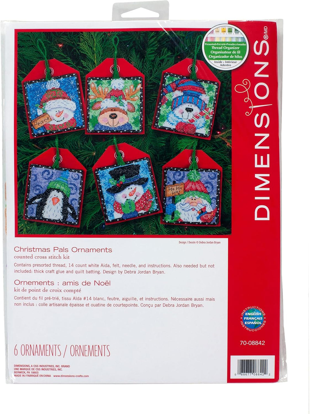 Dimensions Gezählter Kreuzstick Set, Pack of 6, Christmas Pals Traditionell, Traditionell
