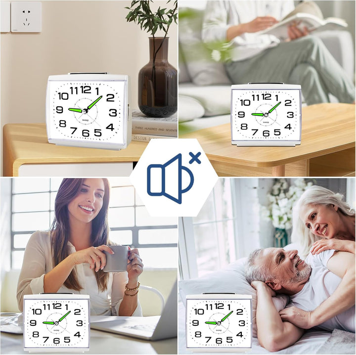 Ayybboo Wecker Analog, Ohne Ticken Wecker Retro mit Snooze Wecker mit Nachtlicht Grosses Analoge Wec
