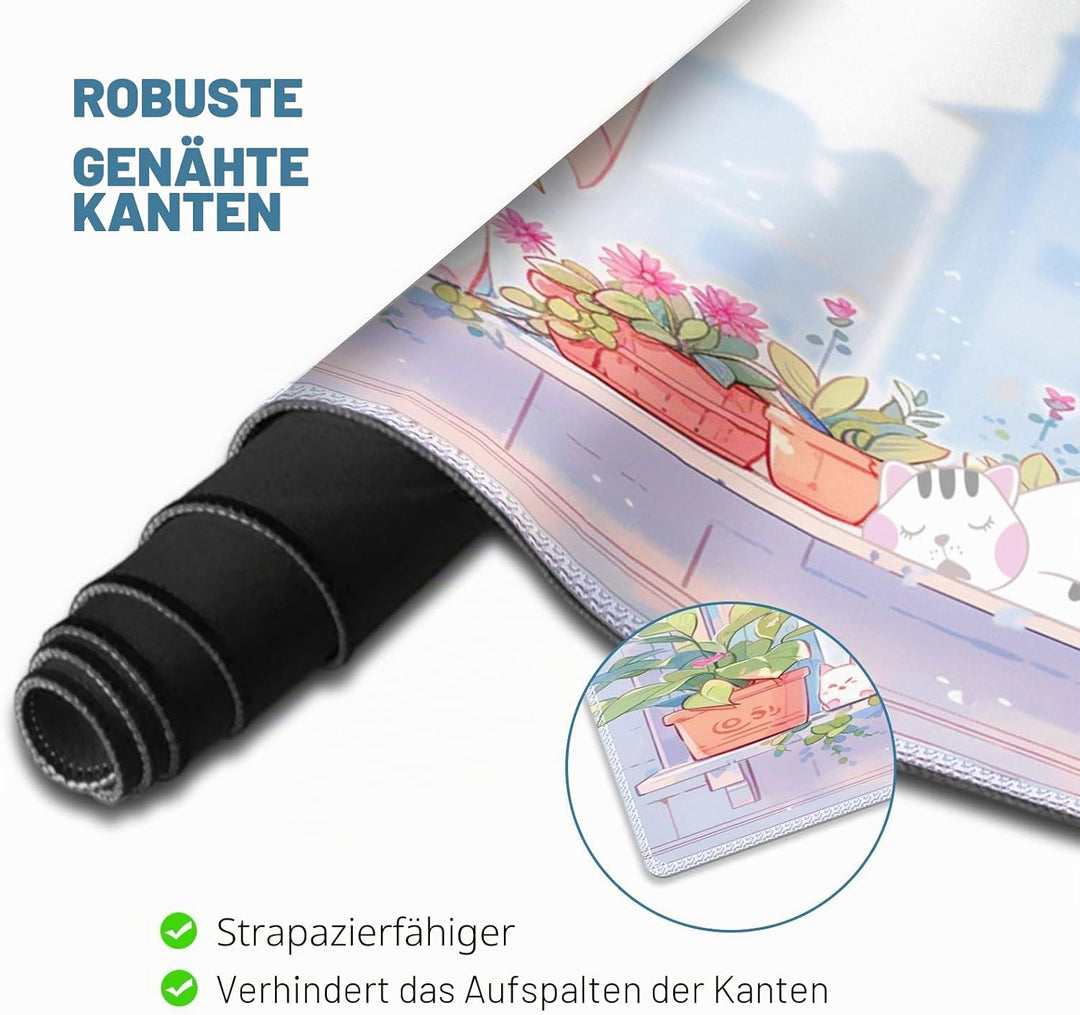 ToLuLu Erweitertes Gaming-Mauspad, Memory-Schaum, ergonomische Tastatur-Maus-Handgelenkauflage, gros