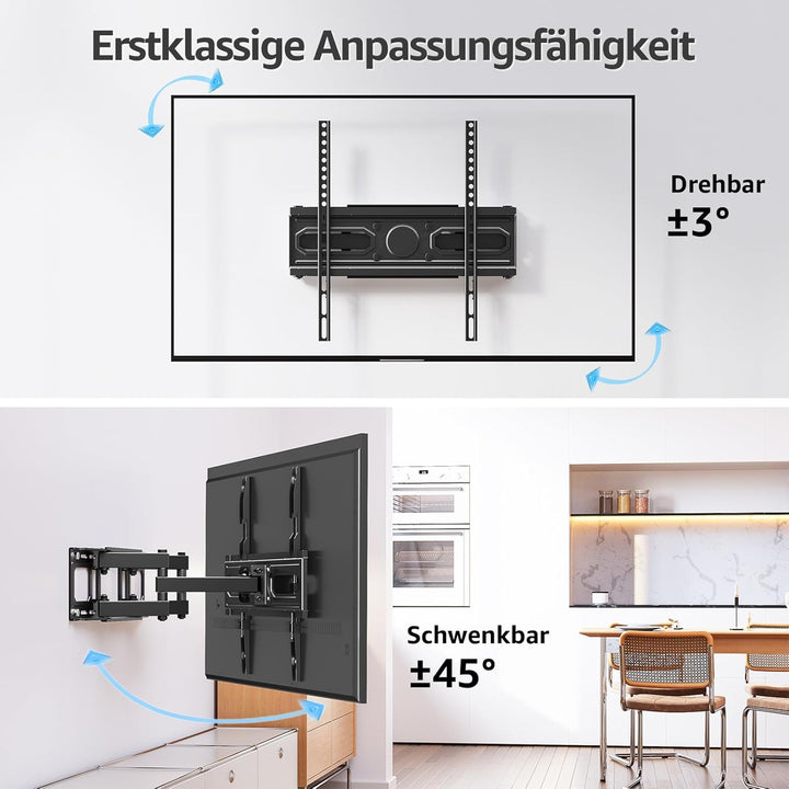 MOUNTUP TV Wandhalterung Schwenkbare Neigbare TV Halterun für 26-70 Zoll Flach &amp; Curved LCD LED Fern
