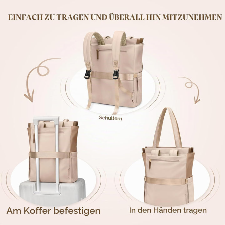 GOLF SUPAGS Convertible Laptop-Rucksack für Frauen Casual Daypack Notebook Tote Bag für Arbeit Hochs